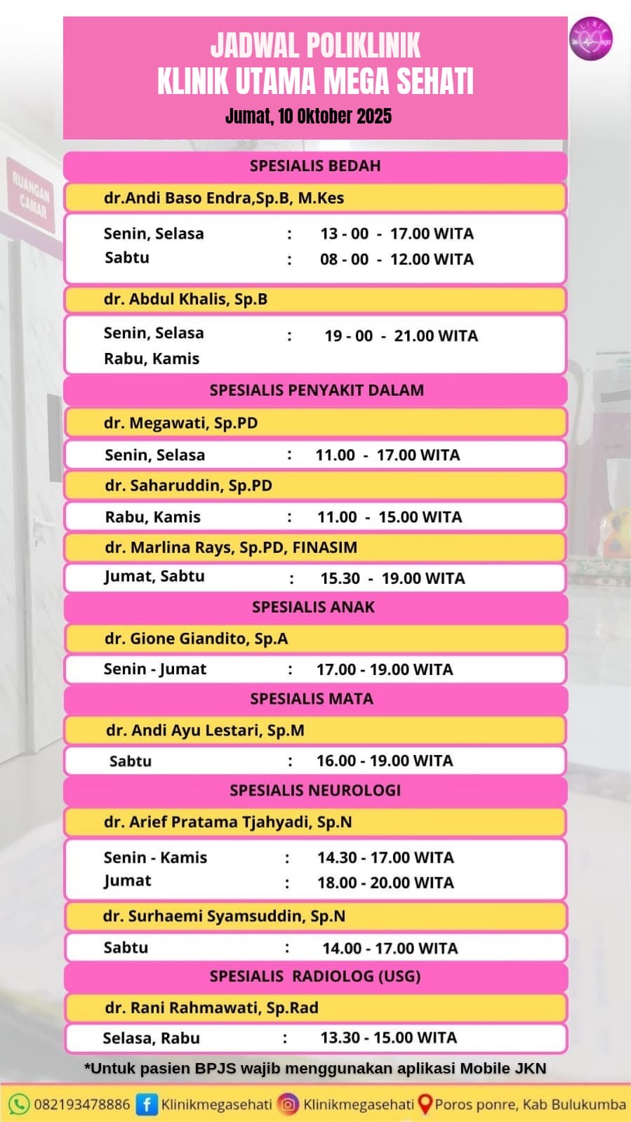 Jadwal Klinik Mega sehati